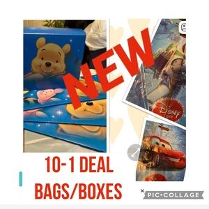 15-1 Deal- Disney Store Shopping Bags/ Winnie Pooh Boxes